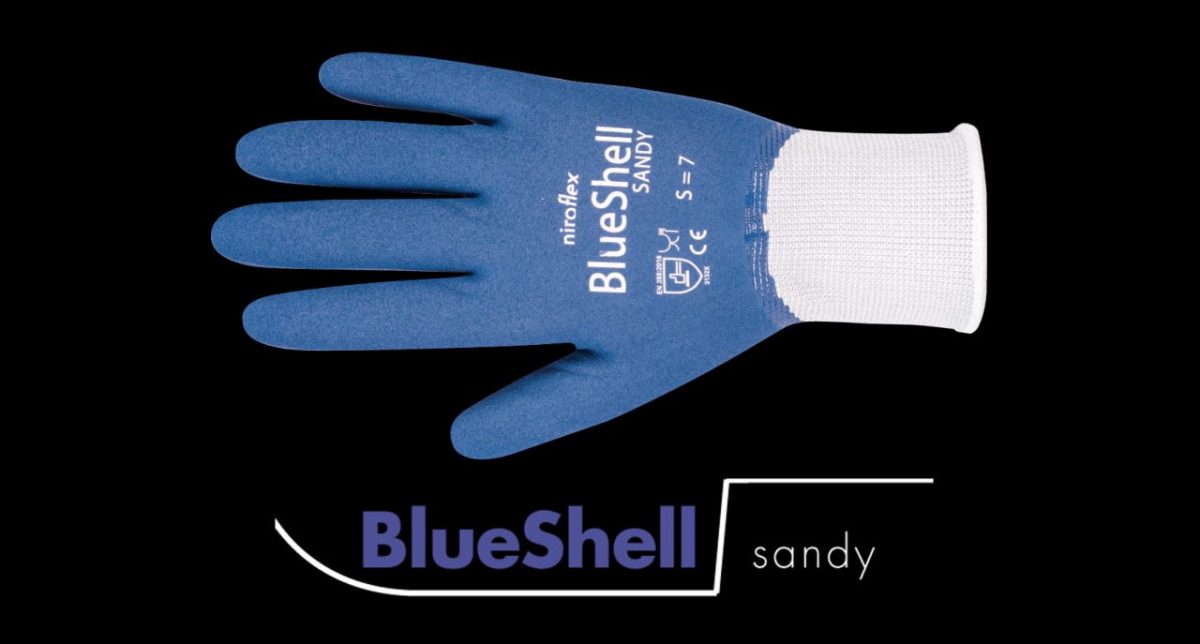 Officiële foto van een Niroflex BlueShell Sandy werkhandschoen